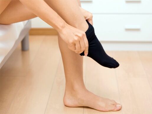 clean socks for the treatment of fungus on the skin of the foot